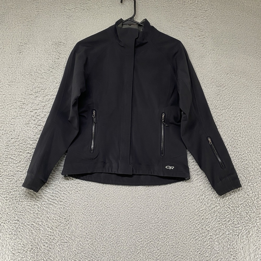 Outdoor Research Jacket Womens XS Black Softshell Fleece Lined Zip Pockets